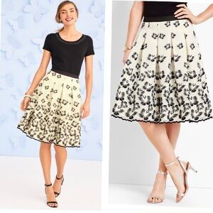 NWT Talbots Butterfly Organza Pleated Skirt Size 10